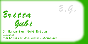 britta gubi business card